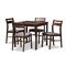 Baxton Studio Lovy Gray Upholstered Dark Walnut-Finished 5-Piece Wood Dining Set 155-9579 - alternate 1